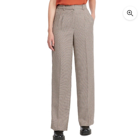 Mexx Pants - Mexx houndstooth wide leg trouser pants high rise